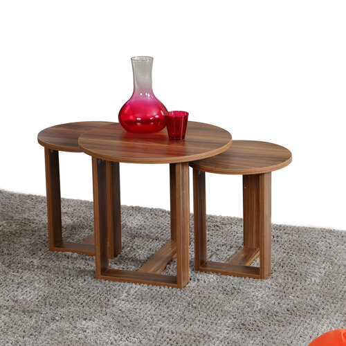 Masă pliabilă Mira Walnut, 3 buc