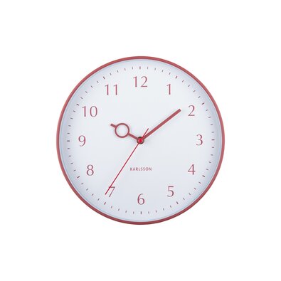 Karlsson 5992RD designové nástěnné hodiny červená, pr. 30 cm