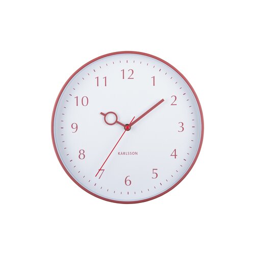 Karlsson 5992RD designerski zegar ściennyczerwony, średnica 30 cm