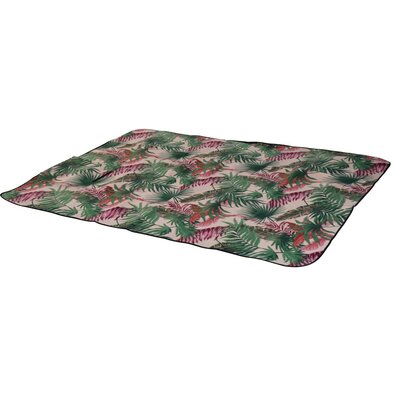 Koc piknikowy Tropical leaves różowy, 150 x 200 cm