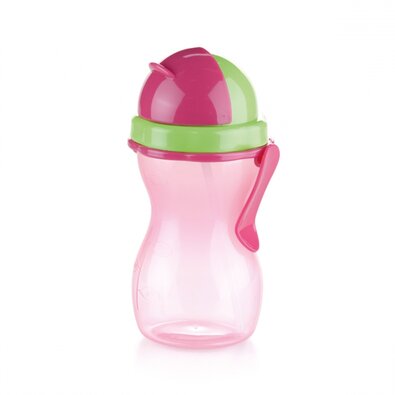 Tescoma Kinderflasche mit Strohhalm BAMBINI Rosa, 300 ml