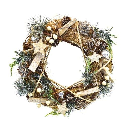 Weihnachtskranz „Doreen“ aus Rattan, 30 cm