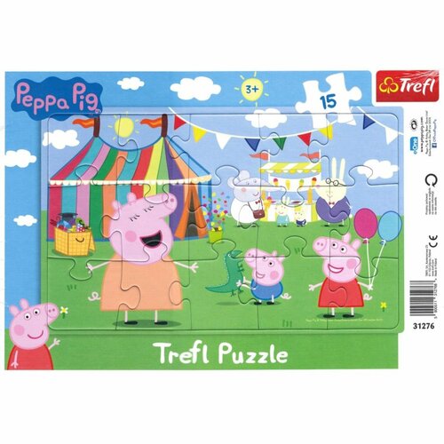 Trefl Puzzle Prasátko Peppa: V zábavním parku 15 dílků