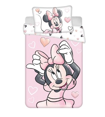 Jerry Fabrics Detské bavlnené obliečky do postieľky Minnie Blush Pink