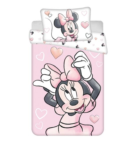 Jerry Fabrics Kinderbettwäsche aus Baumwolle Minnie Blush Pink