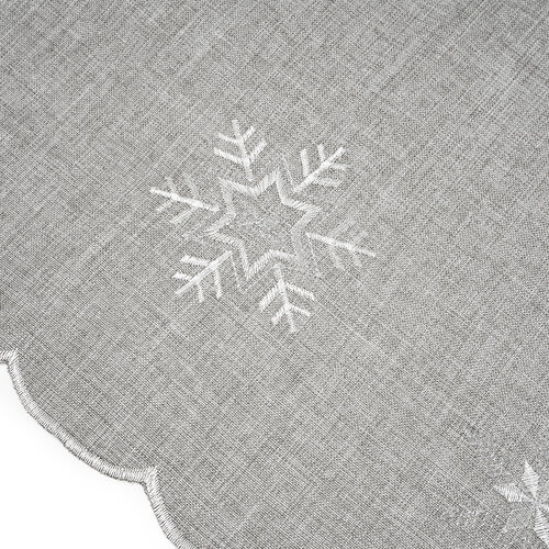 Vánoční ubrus Vločky šedá, 40 x 90 cm