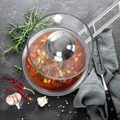 Orion Steklena pokrovka z ročajem, 14 cm