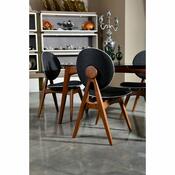Set de scaune de sufragerie Touch Anthracite andWalnut, 2 buc.