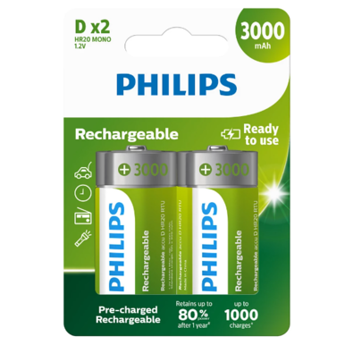 Philips Nabíjacia batéria D 1,2 V