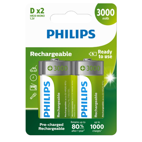 Philips Polnilne baterije D 1,2 V