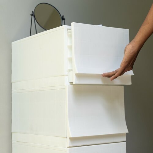 Modulárny úložný box Wave twin Snow s kolieskami 54,6 x 43,4 x 22 cm