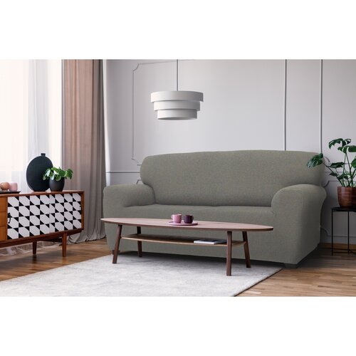 Pokrowiec elastyczny na sofę Denia jasnoszary, 140-180 cm