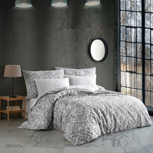 Lenjerie de pat din bumbac Hanzade, negru, 220 x 200 cm, 2 buc. 70 x 90 cm 200
