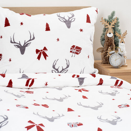 4Home Stag & Bows mikroflanel ágyneműhuzat, 140 x 220 cm, 70 x 90 cm