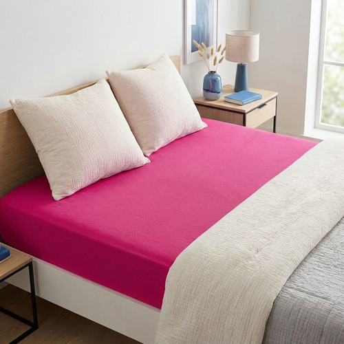4Home Jersey-Spannbettlaken Rosa, 180 x 200 cm