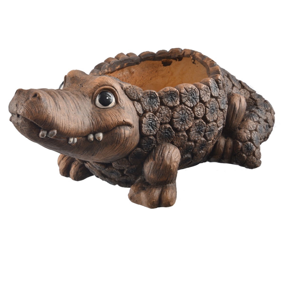 InDecor Kerámia edényfedő krokodil Rona , 51 x 28x 21 cm