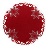 Vianočný vyšívaný obrus Hviezdy červená, pr. 35 cm