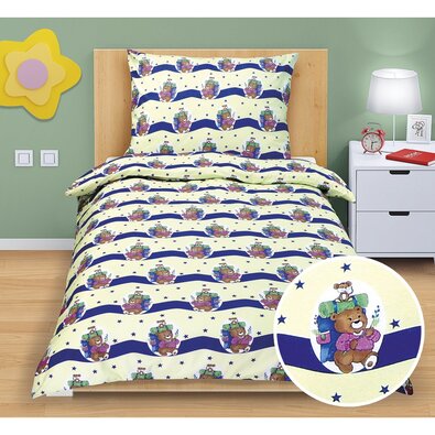 Bombažna posteljnina Junior Medvedek, 140 x 200cm, 70 x 90 cm