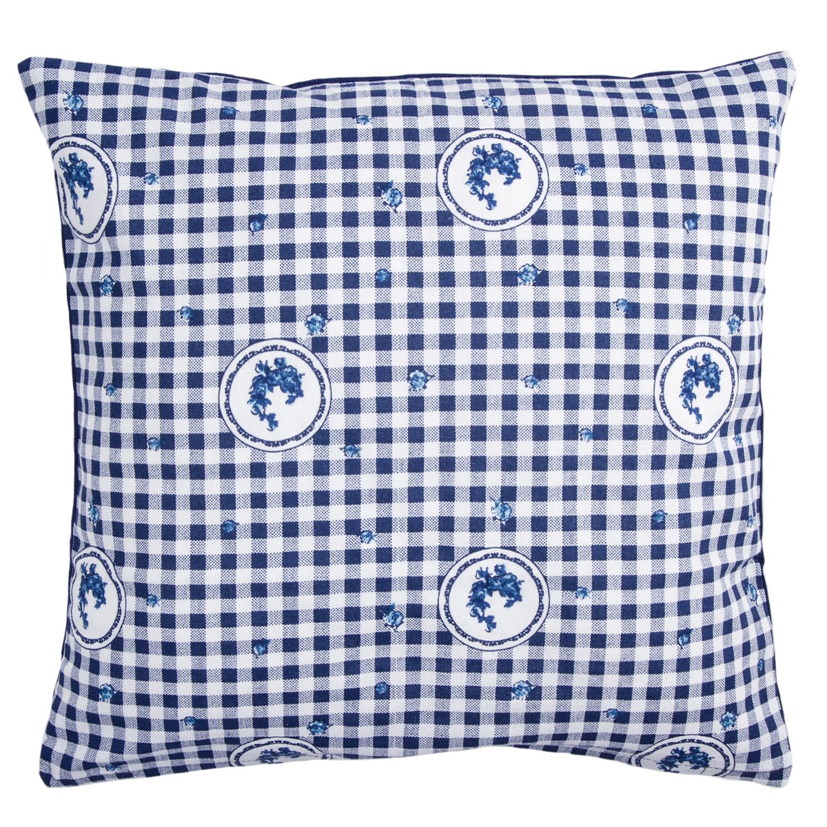 Trade Concept Obliečka na vankúšik Country kocka modrá, 40 x 40 cm