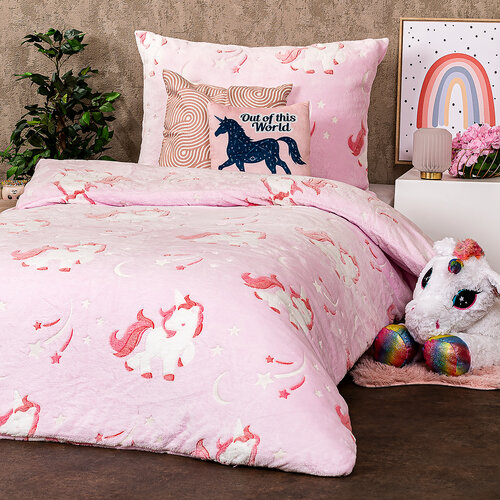 Lenjerie de pat luminoasă din microflanel4Home Fairytale, 140 x 200 cm, 70 x 90 cm