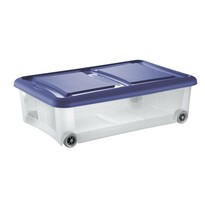 Tontarelli Коробка для зберігання з кришкоюStockbox 28 л, прозора/синя