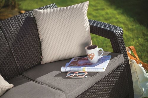 Keter Gartensofa Corfu 128 x 70 x 79 cm, graphit
