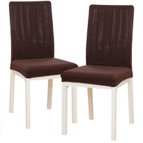 4Home Spannbezug für Stuhl Magic clean Dunkelbraun, 45 - 50 cm, Set 2 Stück