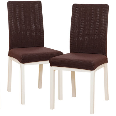 4Home Napínací potah na židli Magic clean tmavěhnědá, 45 - 50 cm, sada 2 ks