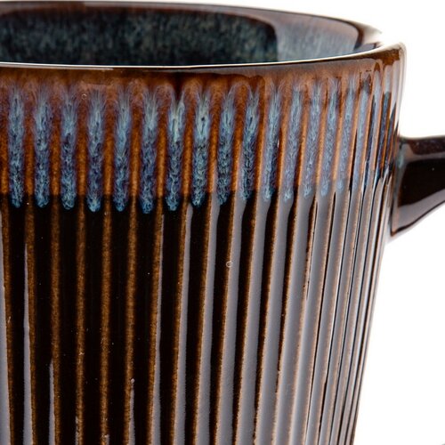 Set de 6 căni ceramice Rustik 410 ml, maro închis