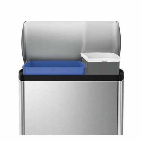 Simplehuman Coș dreptunghiular cu pedală pentrudeșeuri sortate 46 l, oțel