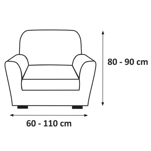 Multielastyczny pokrowiec Lazos na fotel brązowy, 60 - 110 cm