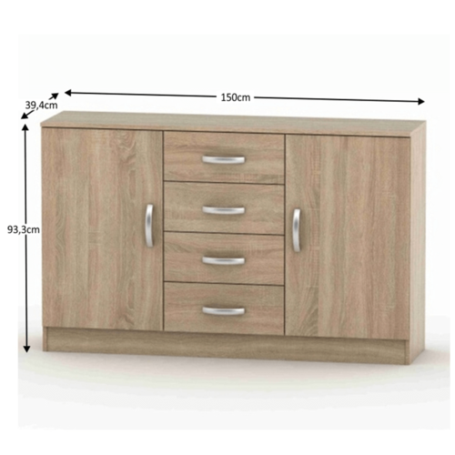 Komoda BETTY 2, dub Sonoma