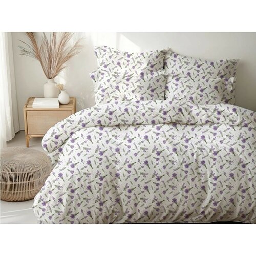 Set de lenjerie de pat din bumbac Stanex Lavandă,140 x 220 cm, 70 x 90 cm