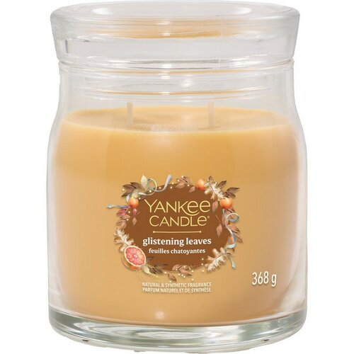 Yankee Candle Signature Glistening Leaves srednje velika dišeča sveča, 368 g