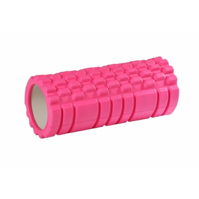 Rolă fitness de masaj, roz, 33 x 15 cm