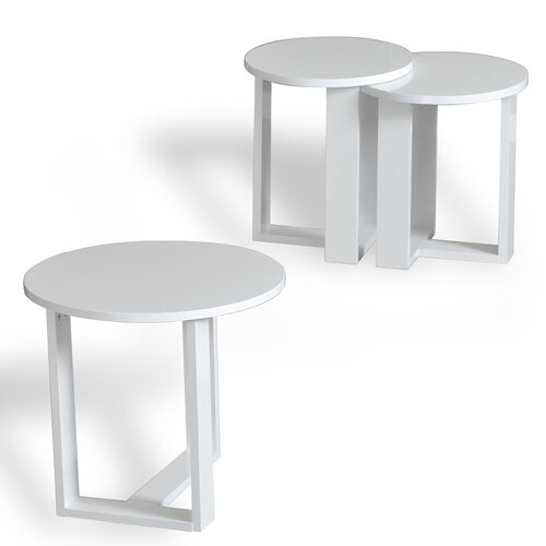 Masă pliantă Mira White, 3 buc