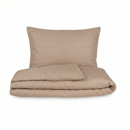 Lenjerie de pat Kvalitex Stripe, satin, bej, 140 x 220 cm, 70 x 90 cm