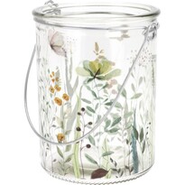 Meadow Flower üveg lógó gyertyatartó , 10 x 8 cm, zöld