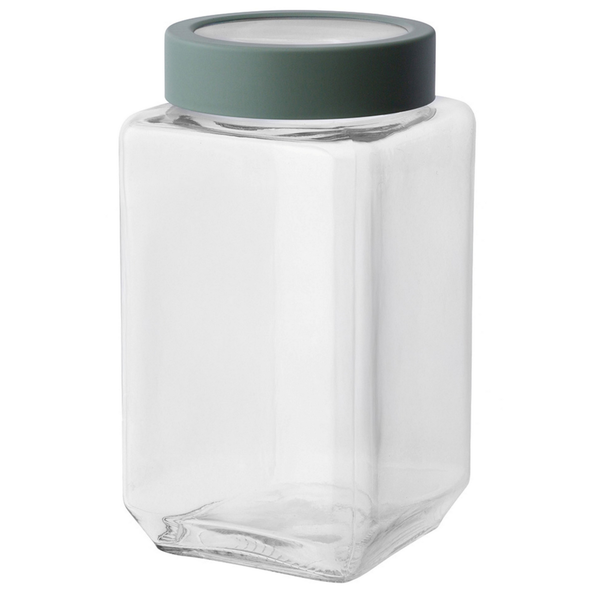 Altom Borcan pătrat din sticlă cu capac 1 l, verde, 1000 ml
