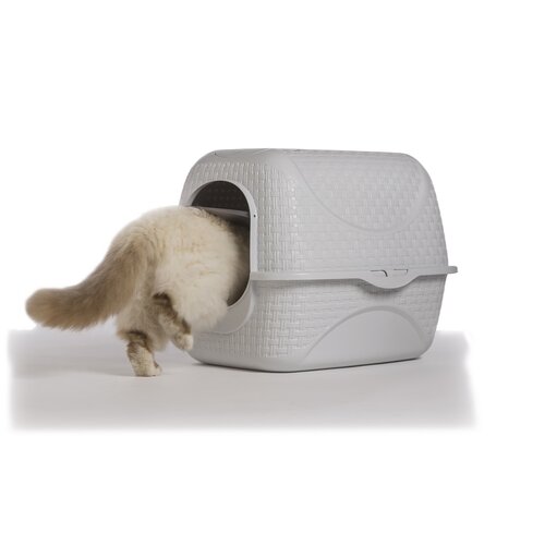 Mačji WC Rattan siva, 42 x 50,5 x 40 cm