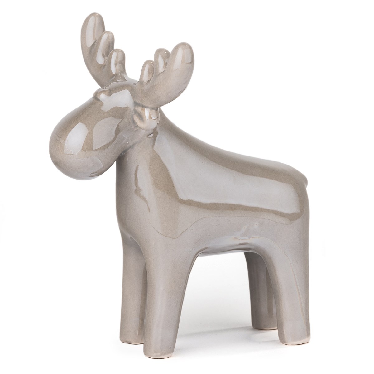 Perleťová dekorácia Sob béžová, 19 cm