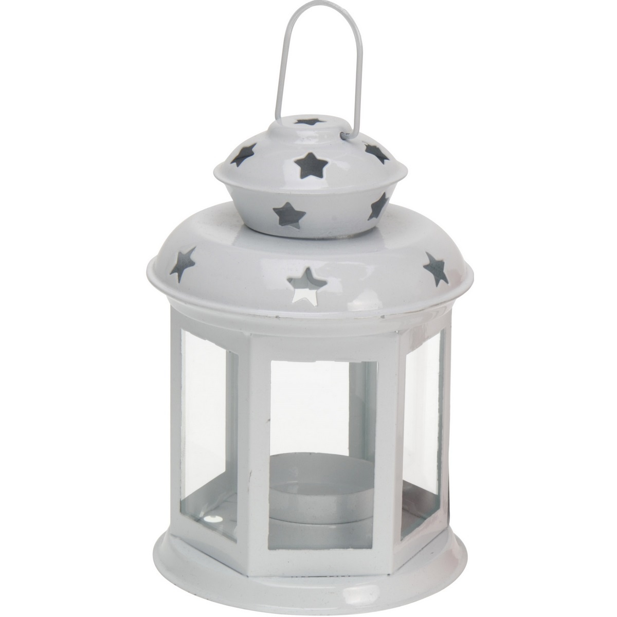 Lampáš na čajovú svíčku Tharsis biela, 14 cm