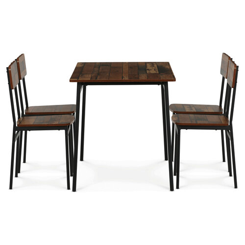 Jídelní set pro 4 osoby CORE Old Wood, černá konstrukce