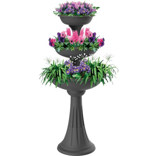 Cascadă flori Trevy gri, 50 x 114 cm