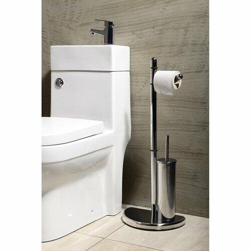 Suport de toaletă GEDY HI32  Hibiscus cu suport pentru hârtie igienică, argintiu