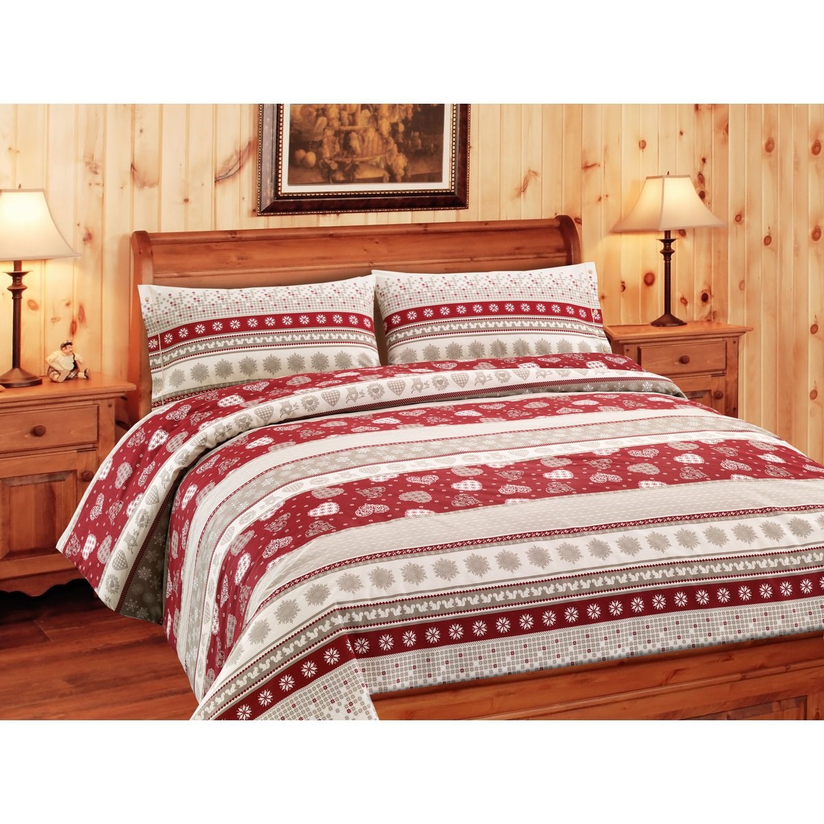 Gipetex Flanelové povlečení Corvara, 220 x 200 cm, 2 ks 70 x 90 cm