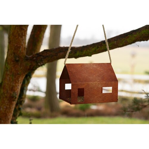 Hrănitoare pentru păsări Casa 30 x 21 x 23 cm, corten CORGARDEN 1040