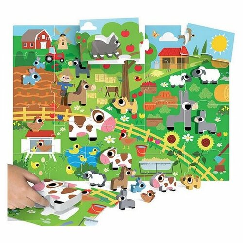 Headu Puzzle Farma s 8 drevenými vkladacímifigúrkami (Montessori)