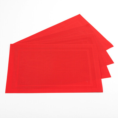 Prestieranie PVC červená, 45 x 30 cm, súprava 4 ks