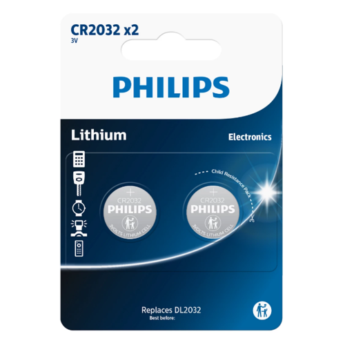 Philips CR2032 3 V lítium gombelem, 2 db